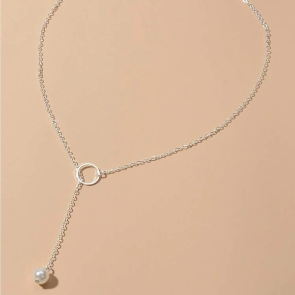 Silver 4/$25 Faux Pearl Lariat Necklace - Picture 2 of 2